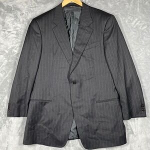 Armani Collezioni Mens 44L Pinstripe Wool Blazer Saks Fifth Avenue Made in Italy